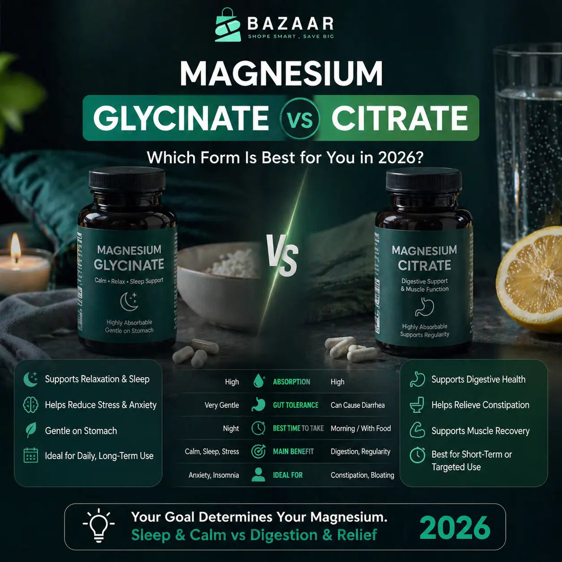 Magnesium Glycinate vs Citrate: Which Form Is Best for You in 2026?