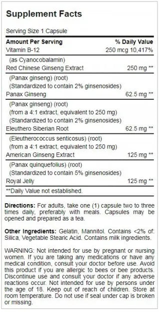 Ginseng with Royal Jelly 1000 mg 50 Capsules