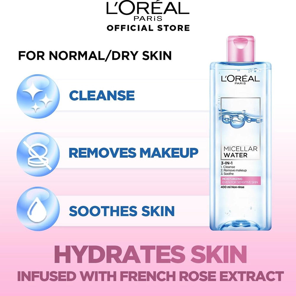 L'Oréal Paris Micellar Water 3-in-1 Skin Cleanser 400 ml