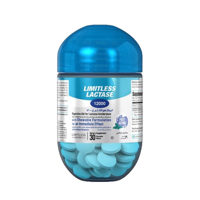 Limitless Lactase 1200 Mint 30 Chewable Tabs