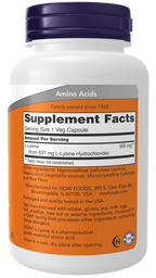 NOW L-LYSINE 500 MG 100 VCAPS