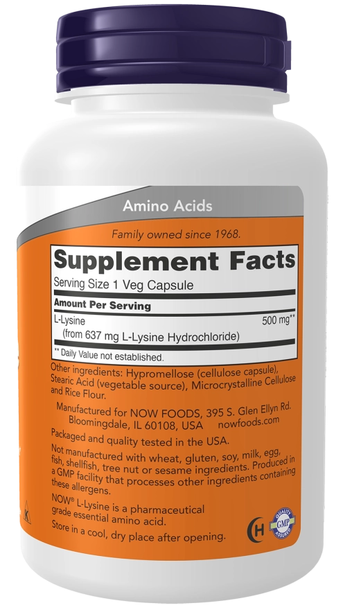 NOW L-LYSINE 500 MG 100 VCAPS