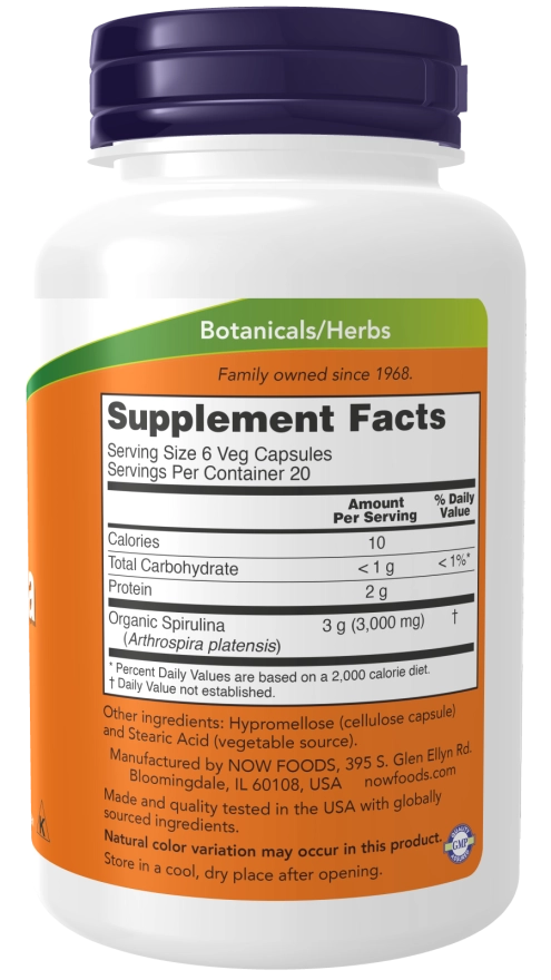 NOW ORG SPIRULINA 1000MG  120 TABS