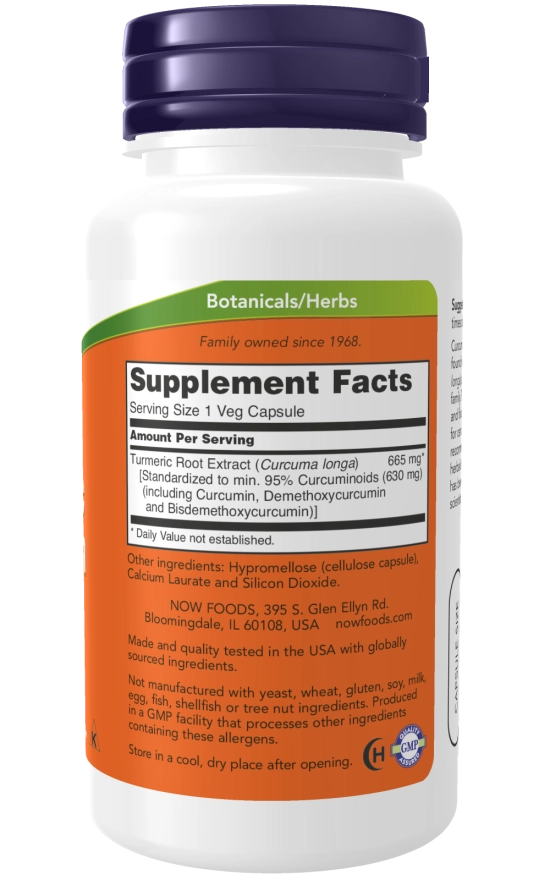 NOW Turmeric Curcumin Extract 60 VCAPS