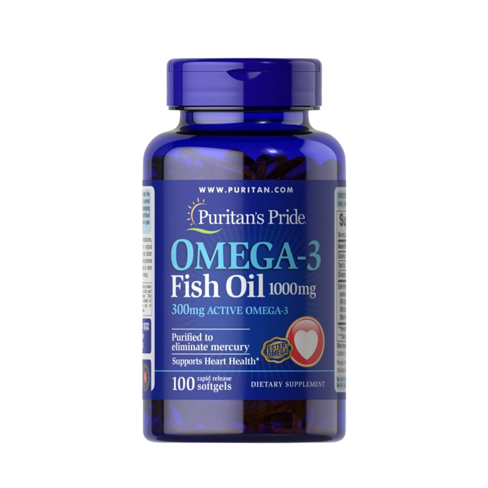 Omega-3 Fish Oil 1000 mg 100 Softgels