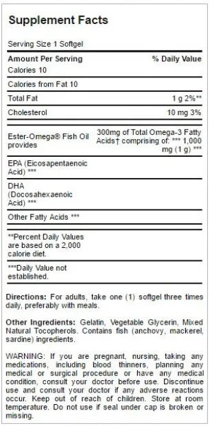 Omega-3 Fish Oil 1000 mg 100 Softgels