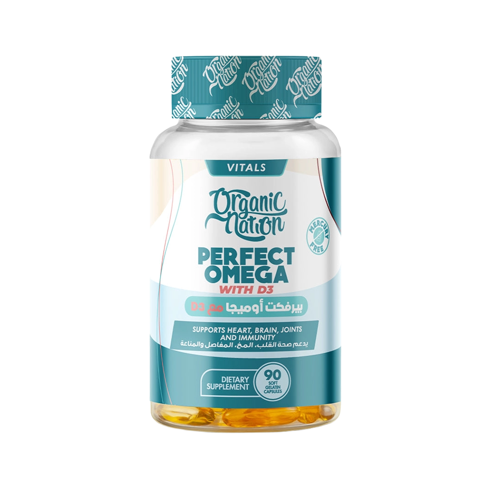 Organic Nation Perfect Omega3 With Vitamin D3-30Serv.-90 Capsules