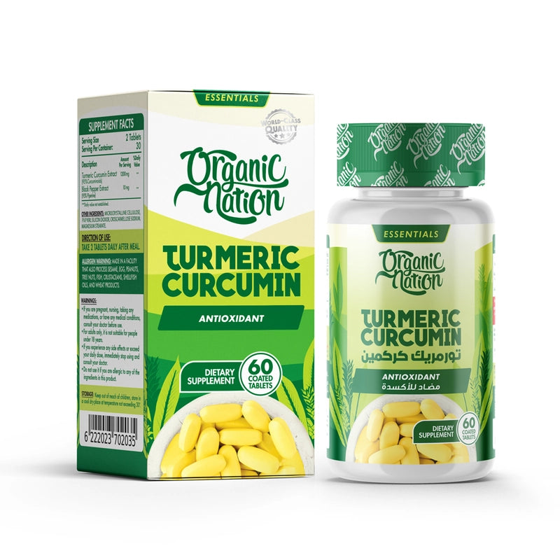 Organic Nation Turmeric Curcumin+ 1200-30Serv.-60Tabs