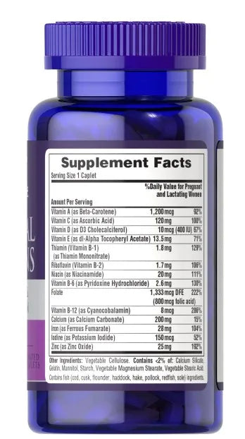 Prenatal Vitamins 100 Caplets