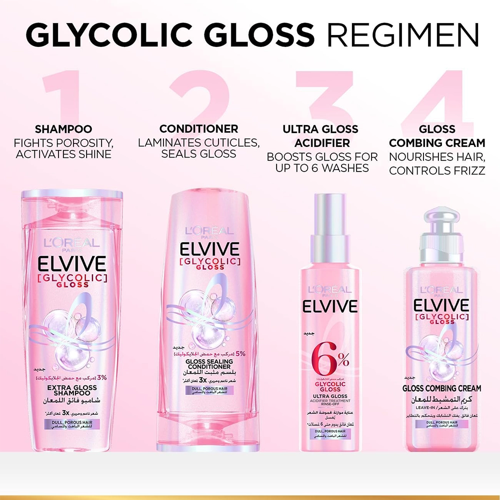 The elvive Glycolic Gloss Hair pH Balancing Treatment 150 ml