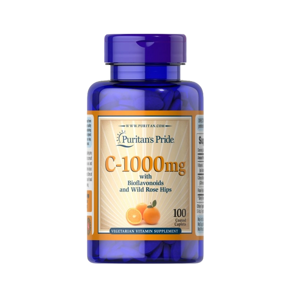 Vitamin C-1000 mg with Bioflavonoids & Rose Hips 100 Caplets