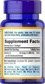 Vitamin D3 1,000 IU 100 Softgels