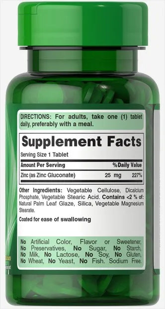 Zinc 25 mg 100 Tablets