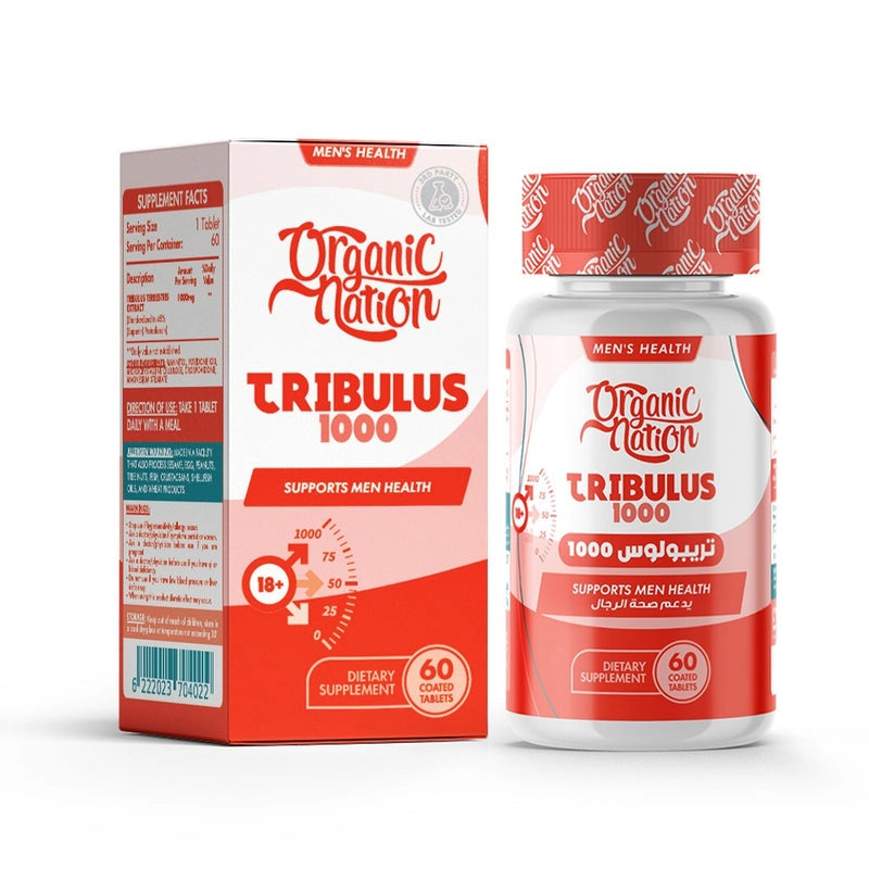 organic nation tribulus 1000mg-60serv-60coated tablet